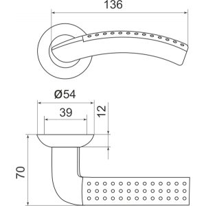 Дверная ручка Libra LD26-1AB/GP-7 бронза/золото