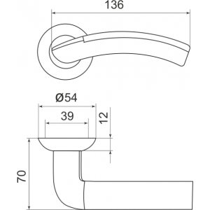 Дверная ручка Libra LD27-1SN/CP-3 матовый никель/хром