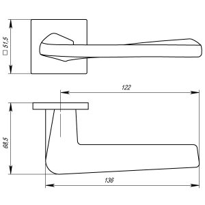 Дверная ручка TORSO USS SN-3 Матовый никель