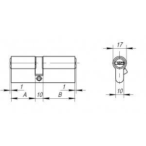 Цилиндровый механизм AX200/60 mm (25+10+25) CP хром 5 кл.