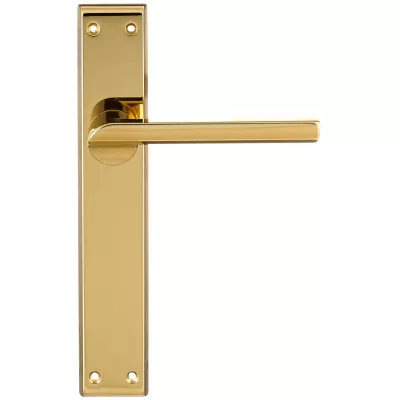 Дверная ручка на планке Extreza Hi-Tech "SANTA" 128 PL13 полированная латунь PVD F06/F01