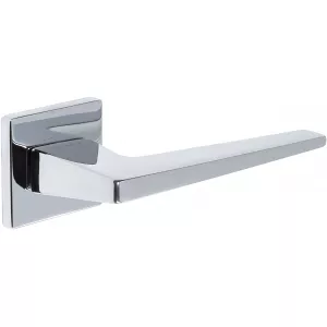 Дверная ручка Hi-tech Slim ALIOT 129 на квадратной розетке R15 полированный хром F04