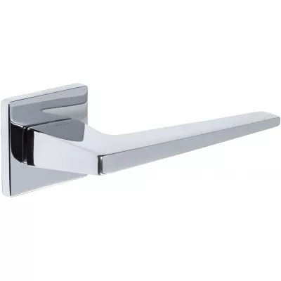 Дверная ручка Extreza Hi-tech Slim ALIOT 129 на квадратной розетке R15 полированный хром F04