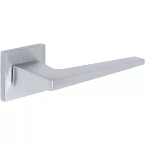 Дверная ручка Hi-tech Slim ALIOT 129 на квадратной розетке R15 матовый хром F05