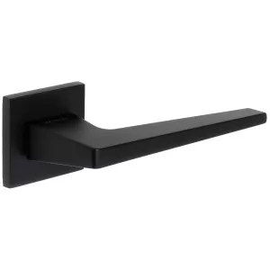 Дверная ручка Hi-tech Slim ALIOT 129 на квадратной розетке R15 черный F22