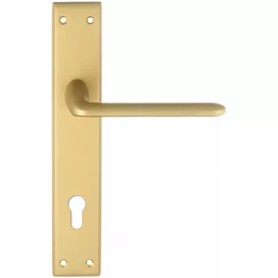 Дверная ручка Extreza Hi-Tech "VIKI" 127 на планке PL13 матовая латунь F02 под цилиндровый механизм CYL