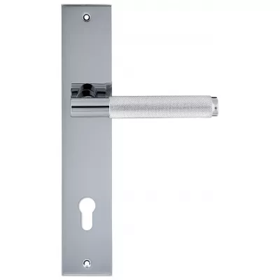 Дверная ручка Extreza Hi-Tech TUBA 126 на планке PL11 полированный хром F04 под цилиндровый механизм CYL