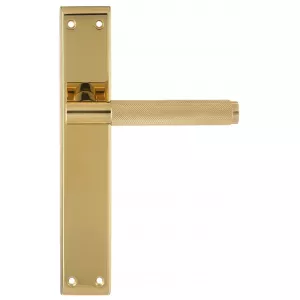 Дверная ручка на планке Extreza TUBA-PL13-F07-F06 (TUBA 126) матовая латунь глянец (планка F06)