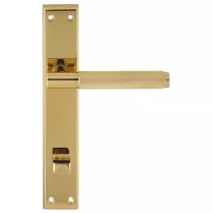 Дверная ручка на планке Extreza TUBA-PL13-WC96-F07-F06 (TUBA 126) матовая латунь глянец (планка F06)