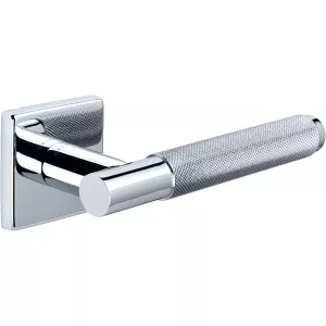 Дверная ручка Hi-tech Slim TUBA 126 на розетке R15 полированный хром F04