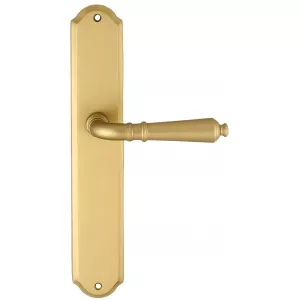 Дверная ручка PETRA (Петра) 304 на планке PL01 матовая латунь F02 без доп. запирания PASS