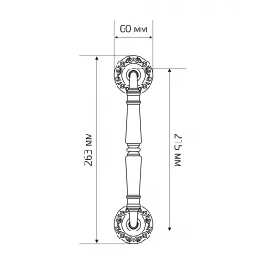 Дверная ручка скоба PETRA (Петра) 250 мм (205 мм) R04 полированная латунь F01