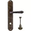 Дверная ручка Extreza PETRA (Петра) 304 на планке PL01 античная бронза F23 сантехническая завертка WC