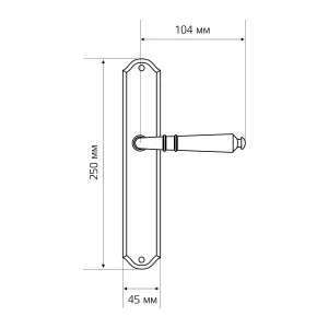 Дверная ручка PETRA (Петра) 304 на планке PL01 CYL черный матовый F22