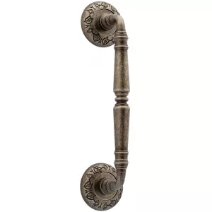 Дверная ручка скоба PETRA (Петра) 250 мм (205 мм) R04 античное серебро F45