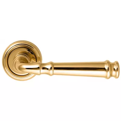 Дверная ручка Extreza BONO (Боно) 328 на розетке R01 полированная латунь F01