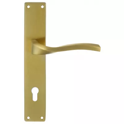Дверная ручка на планке Extreza PERLA-PL13-CYL-85-F08 (PERLA 114) матовая латунь PVD