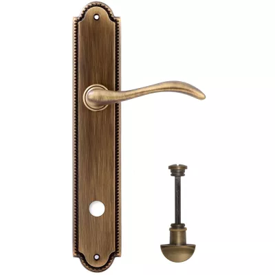 Дверная ручка Extreza AGATA (Агата) 310 на планке PL03 матовая бронза F03 сантехническая завертка WC