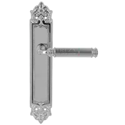 Дверная ручка Extreza BENITO (Бенито) 307 на планке PL02 полированный хром F04 под цилиндровый механизм CYL