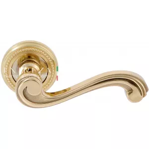 Дверная ручка LINA (Лина) 313 на розетке R03 полированное золото F01