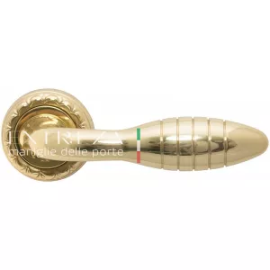 Дверная ручка MIREL (Мирел) 316 на розетке R02 полированная латунь F01