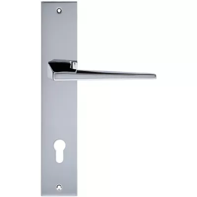 Дверная ручка Extreza Hi-Tech ALIOT 129 на планке PL11 полированный хром F04 под цилиндровый механизм CYL