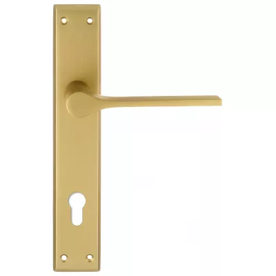 Дверная ручка на планке Extreza Hi-Tech "LONDA" (Лонда) 131 PL13-CYL-85 матовая латунь F02