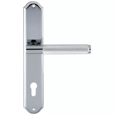 Дверная ручка Extreza TUBA 126 на планке PL01 полированный хром F04 под цилиндровый механизм CYL