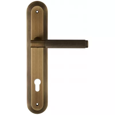 Дверная ручка Extreza TUBA 126 на планке PL05 матовая бронза F03 под цилиндровый механизм CYL