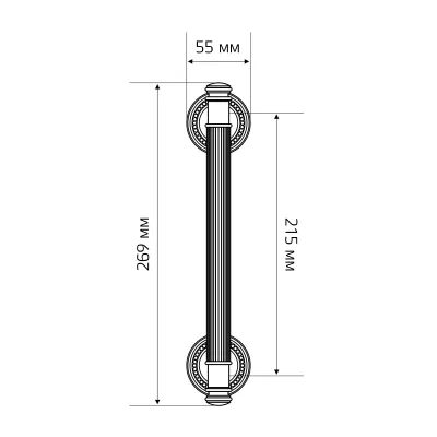 Дверная ручка скоба Extreza BENITO-R03-F05 (BENITO 307) матовый хром (межос. расстояние 215 мм)