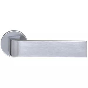 Дверная ручка Hi-tech SLIM SOUND (Саунд) 106 на круглой розетке R12 матовый хром F05