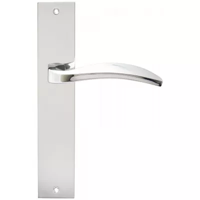 Дверная ручка Extreza Hi-Tech TORI (Тори) 101 на планке PL11 полированный хром F04 без доп. запирания PASS