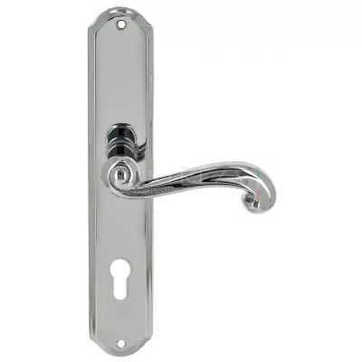 Дверная ручка Extreza BERTA (Берта) 312 на планке PL01 CYL полированный хром F04