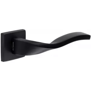 Дверная ручка Hi-tech Slim PERLA 114 на квадратной розетке R11 черный F22