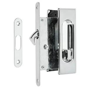 Комплект ручек с замком купе P401-WC под сантехническую завертку, полированный хром F04