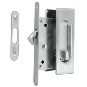 Комплект ручек с замком купе P401-WC под сантехническую завертку, матовый хром F05