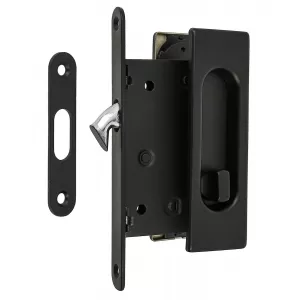 Комплект ручек с замком купе P401-WC под сантехническую завертку, черный F22