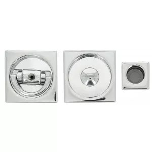 Ручка купе для раздвижной двери Hi-tech P411 на квадратном основании, цвет полированный хром F04