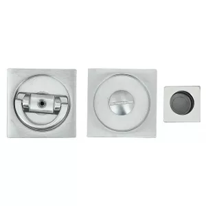 Ручка купе для раздвижной двери Hi-tech P411 на квадратном основании, цвет матовый хром F05