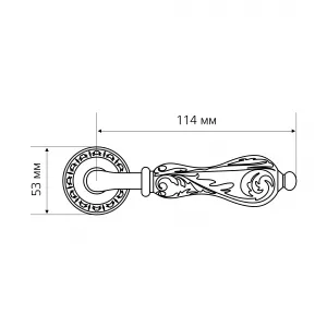 Дверная ручка GRETA (Грета) 302 на розетке R02 античная бронза F23