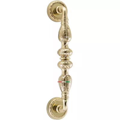 Ручка дверная скоба Extreza TESLA (Тесла) 300 мм (250 мм) R02 полированная латунь F01