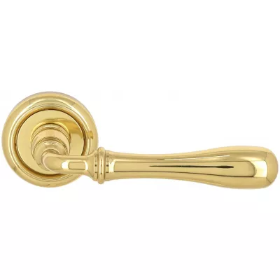 Дверная ручка Extreza CARRERA (Каррера) 321 на розетке R01 полированная латунь F01