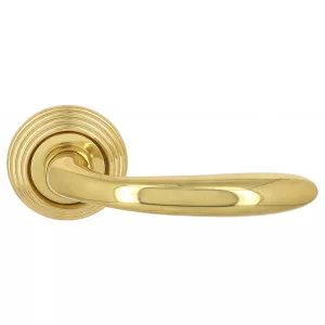 Дверная ручка COMO (Комо) 322 на розетке R05 полированная латунь F01