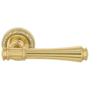 Дверная ручка PIERO (Пиеро) 326 на розетке R02 полированная латунь F01