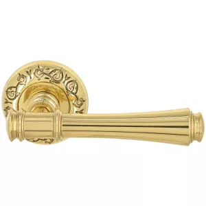 Дверная ручка PIERO (Пиеро) 326 на розетке R04 полированная латунь F01