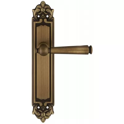 Дверная ручка Extreza ANNET 329 на планке PL02 матовая бронза F03 без доп. запирания PASS