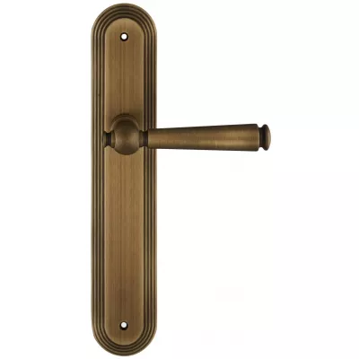 Дверная ручка Extreza ANNET 329 на планке PL05 матовая бронза F03 без доп. запирания PASS