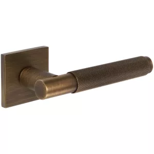 Дверная ручка Hi-tech Slim TUBA 126 на квадратной розетке R15 матовая бронза F03