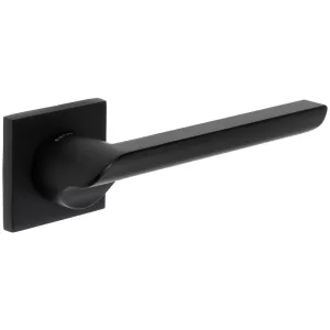 Дверная ручка Hi-tech SANTA 128 на квадратной розетке R15 черный F22