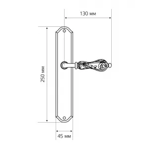 Дверная ручка GRETA (Грета) 302 на планке PL01 WC античное серебро F45
